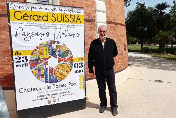 Exposition du peintre Gérard SUISSIA . Un événement artistique au Château de SOLLIÈS-PONT sous l'égide de la Ville et de l'Office Culturel, organisateur. Un moment fort pour l'art et la culture avec la présence de l'artiste sur place.