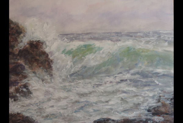 ''Jour de Tempête'', 54x45cm, acrylique, sur panneau bois. Nicole EYNARD maîtrise la lumière, les intensités, les contrastes. Fidèle à l'École Impressionniste, elle peint des tableaux puissants et sensibles, envoûtants par leur vérité.