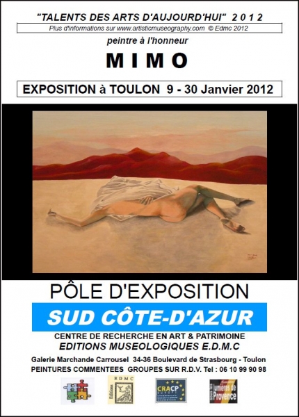 AFFICHE DE L'EXPOSITION DE LA PEINTRE MIMO DANS LE SUD