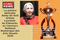 Betty De Rus Artiste style abstrait Award d'Or avec félicitations du Jury Lauréate du Concours National Numérique des Arts Visuels 2020 