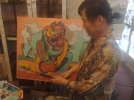 LE PEINTRE VAN LONG DANS SON ATELIER