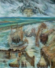  “Grand Bouddha de Le Shan”, huile sur toile, (65x54cm),(2005), oeuvre de Lin QIU BERTALAN, peintre, lauréate du Palmarès.