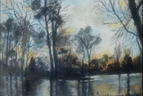 “Mélancolie” huile sur toile (33x41cm) peinture de Cécile Duret 