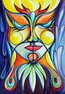 “La Source” acrylique et huile 50x70cm, oeuvre d' Élisabeth AUER, peintre, créatrice du 