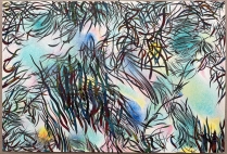 “YI-History” 3  (58cmx78cm) watercolor on paper,Japanese ink. Oeuvre du peintre abstrait YILIUYI  
