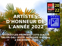 Artistes d'Honneur de l'Année 2022 à Hyères-Les-Palmiers, Salon Dali Hôtel Mercure**** Côte-d'Azur